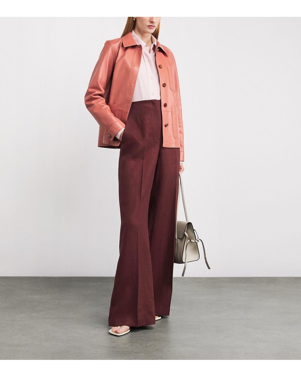 Lafayette 148 New York Purple Linen Thames Wide-Leg Trousers