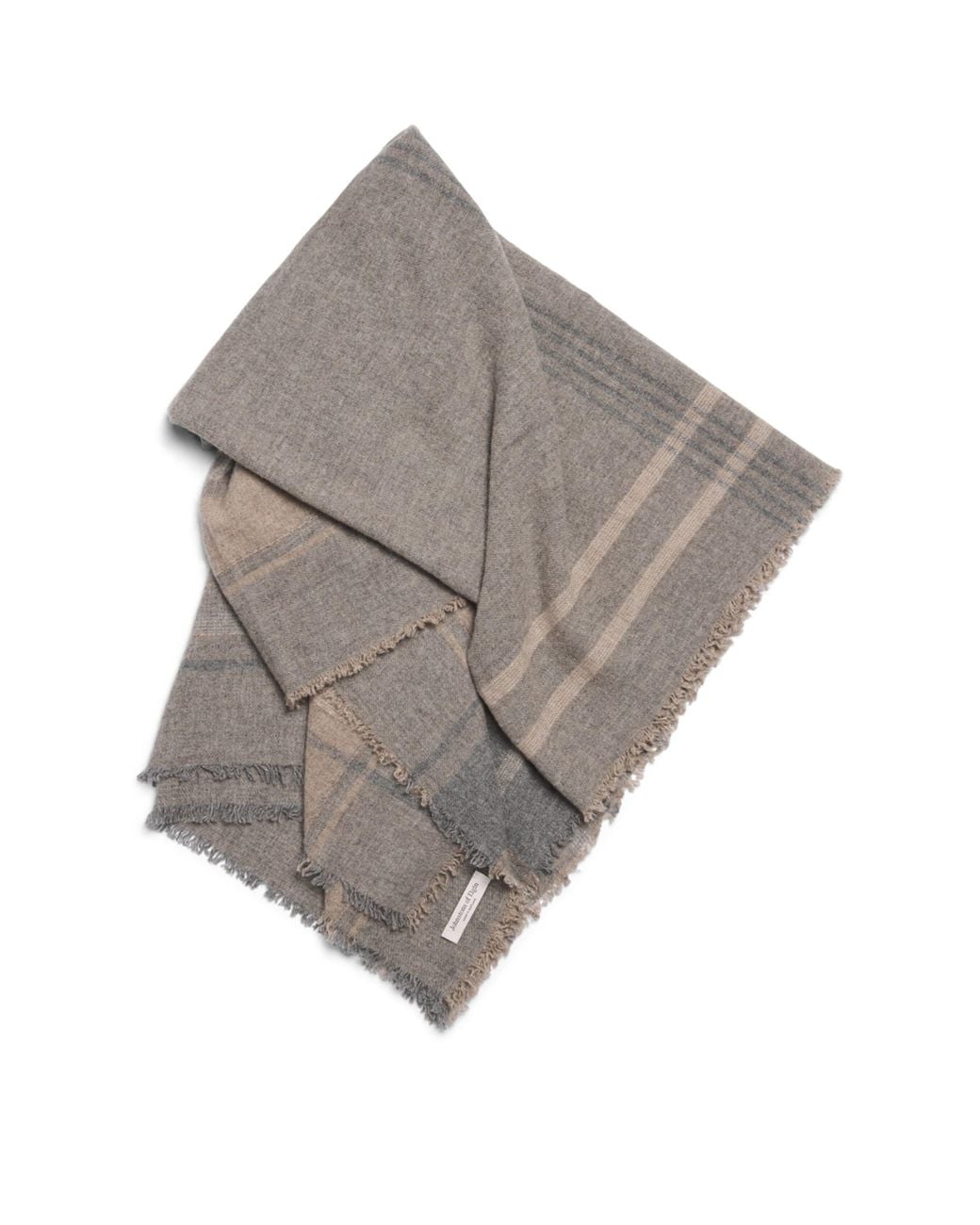 Johnstons Gray Cashmere Tartan Scarf for men