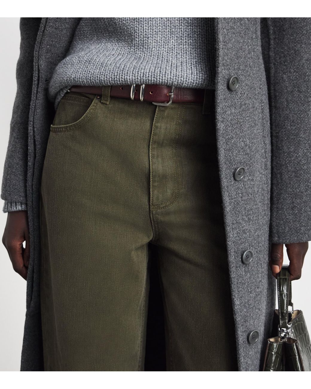 Tory Burch Green Slim Cuffed Jeans