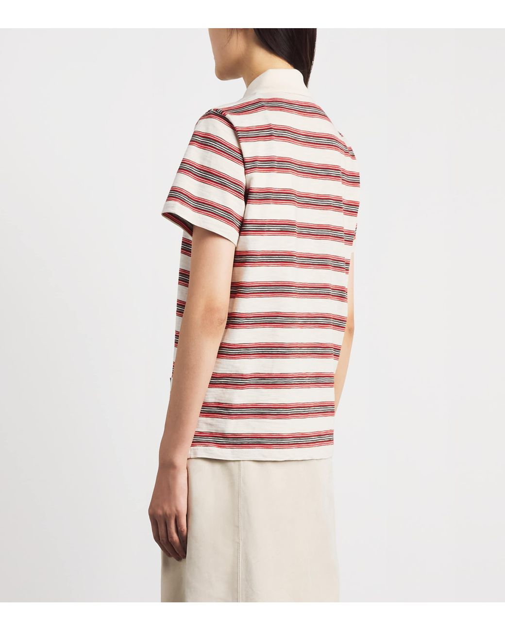Moncler Pink Cotton Stripe Polo Shirt