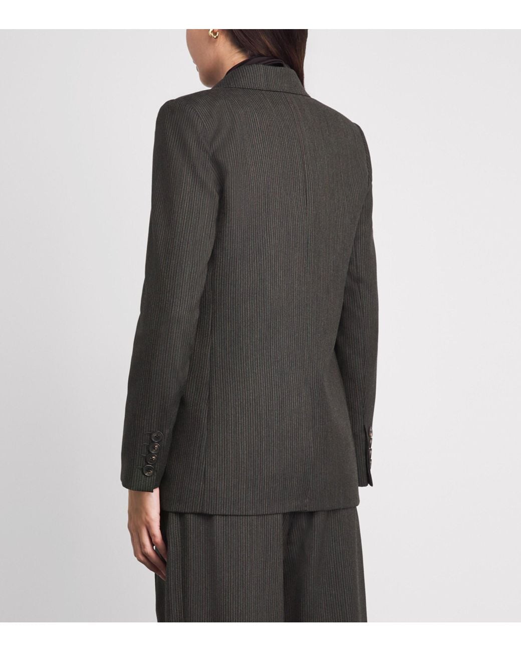 ME+EM Black Wool Sharp Shoulder Blazer