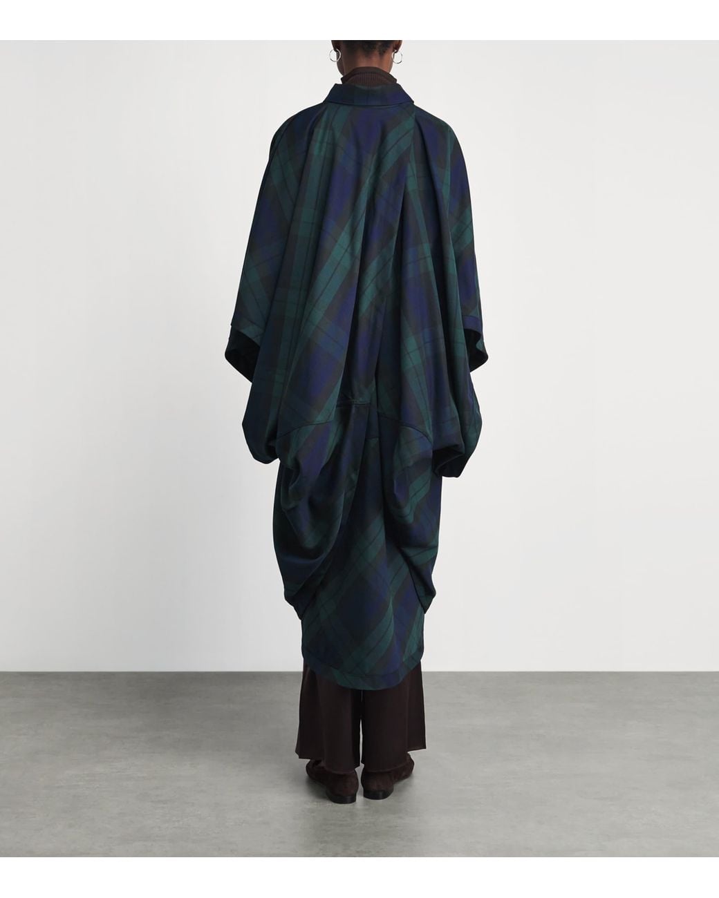 The Cloth Blue Tartan Janatella Cape
