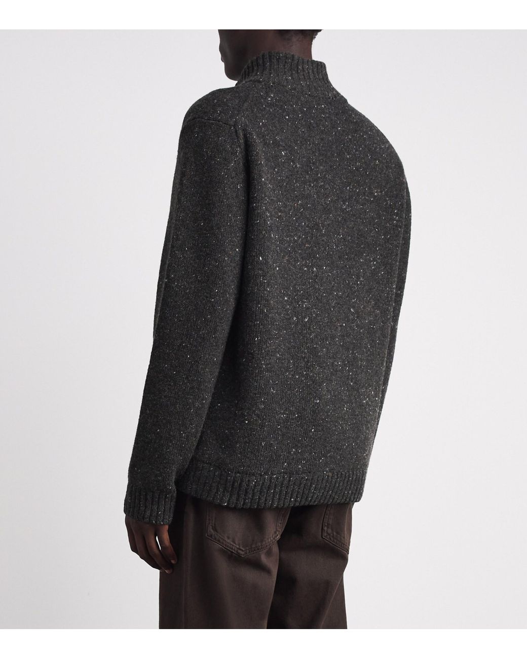 Samsøe & Samsøe Black Wool-Blend Sanate Zip-Up Cardigan for men