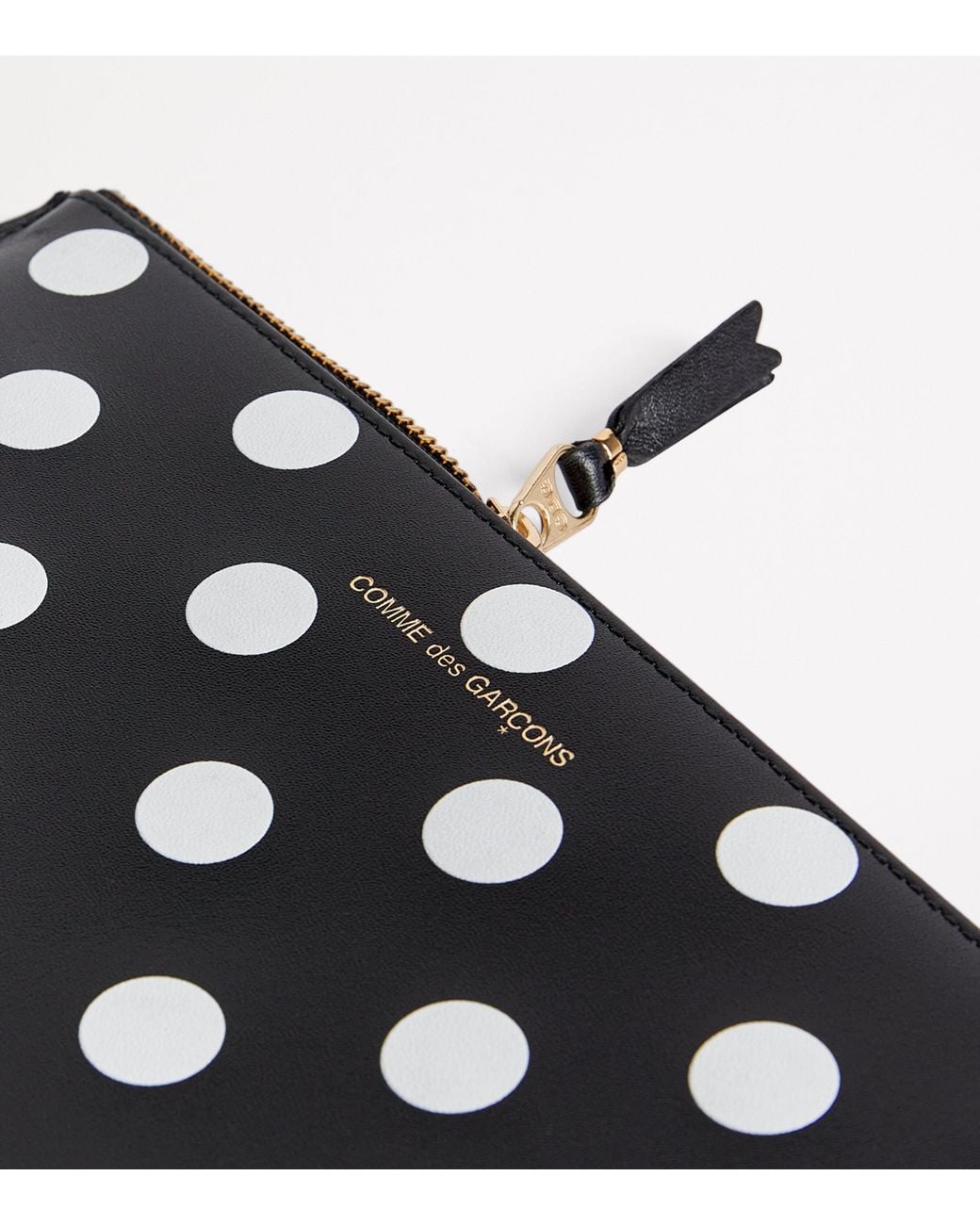 Comme des Garçons Black Large Leather Polka-Dot Zipped Pouch for men