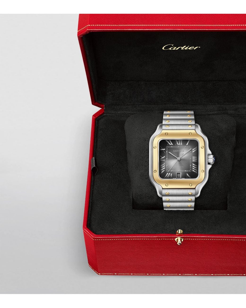 Cartier Gray And Stainless Steel Santos De Watch for men