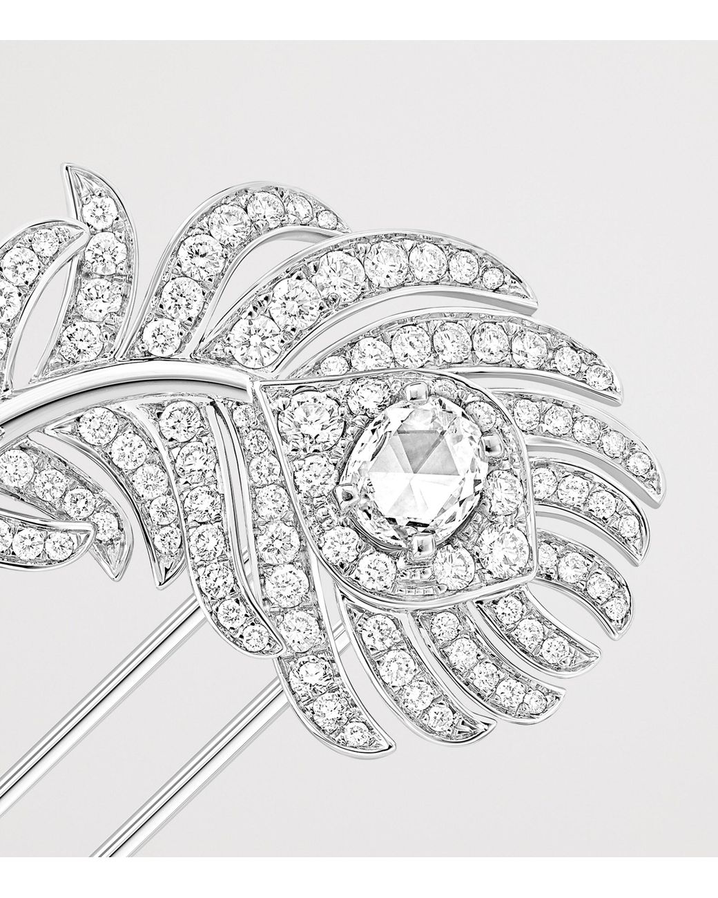 Boucheron Metallic And Diamond Plume De Paon Brooch