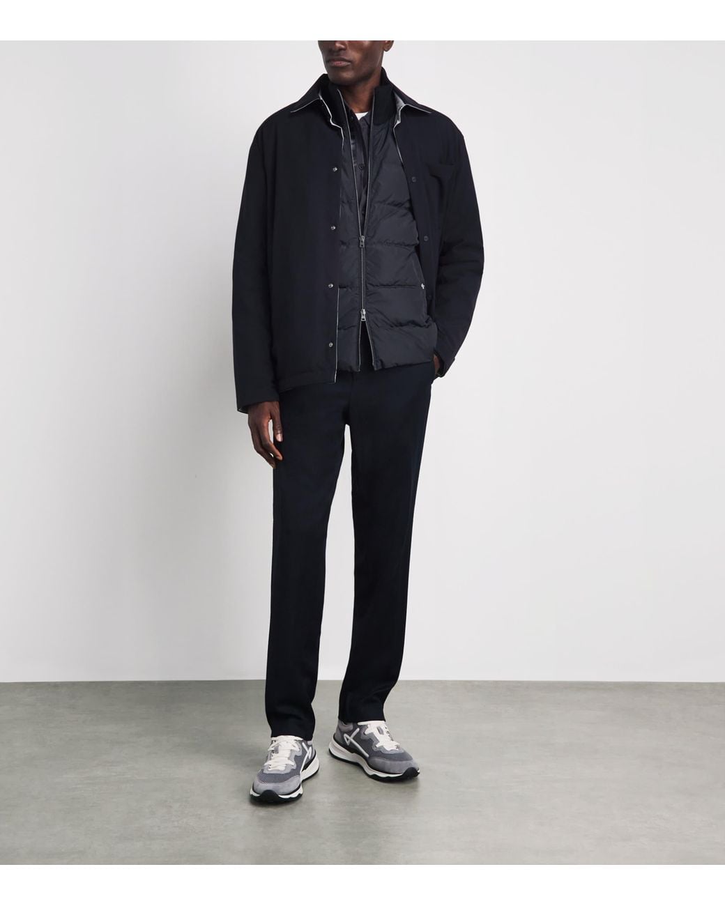 Herno Blue Down Merino Wool Hybrid Jacket for men