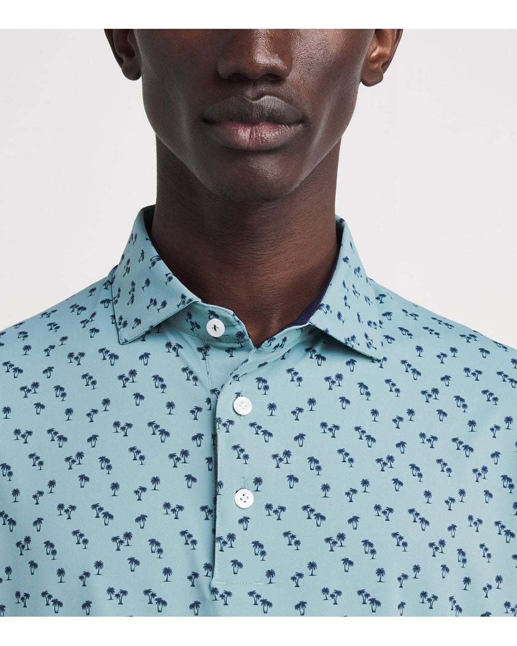 Kjus Blue Printed Golfer Polo Shirt for men