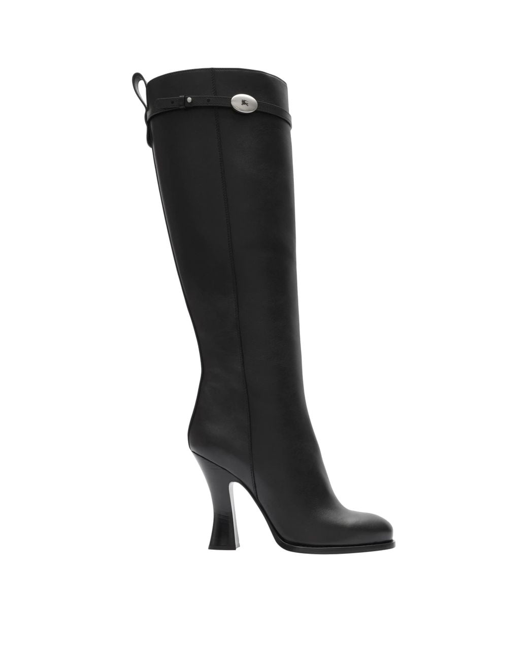 Burberry Black Leather Pillar Knee-High Boots 100
