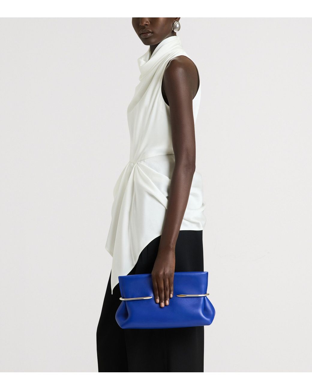 Givenchy Blue Small Leather Soft Pinch Clutch