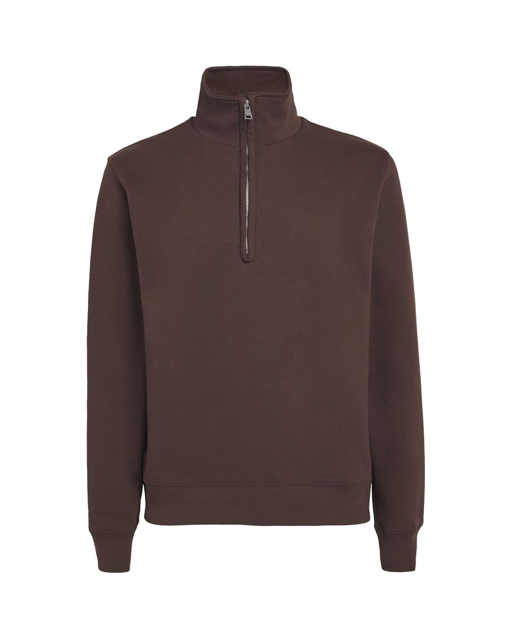 Sandro Brown Cotton Half-Zip Sweater for men