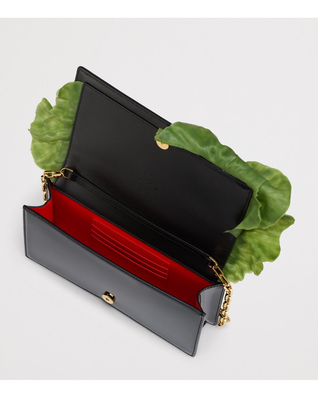 Christian Louboutin Black Bettina Snail Patent Leather Clutch Bag