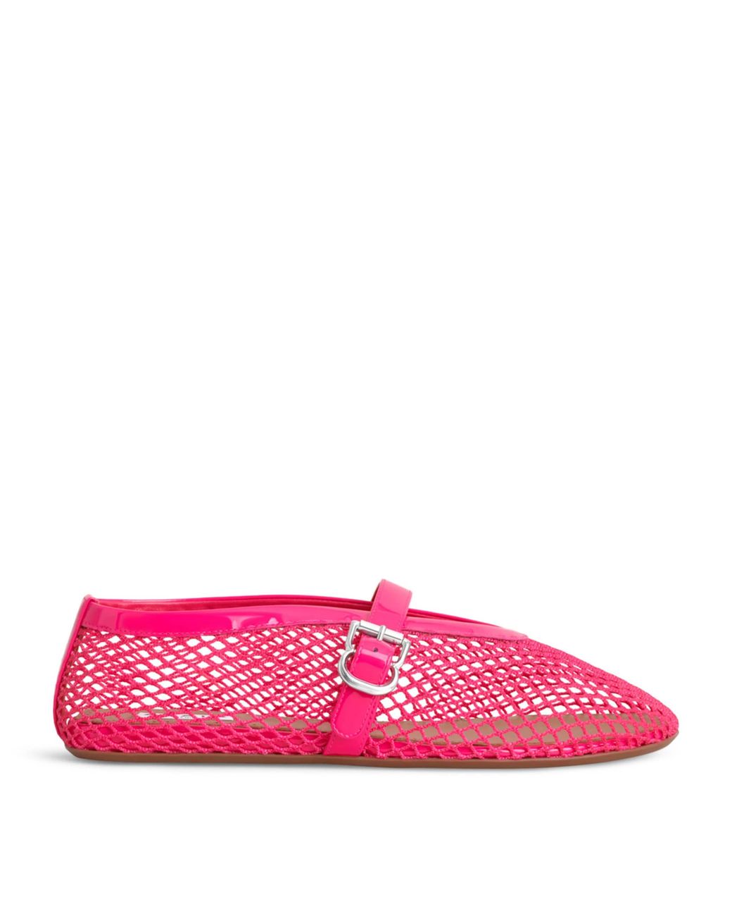 Alaïa Pink Leather Mesh Ballet Flats