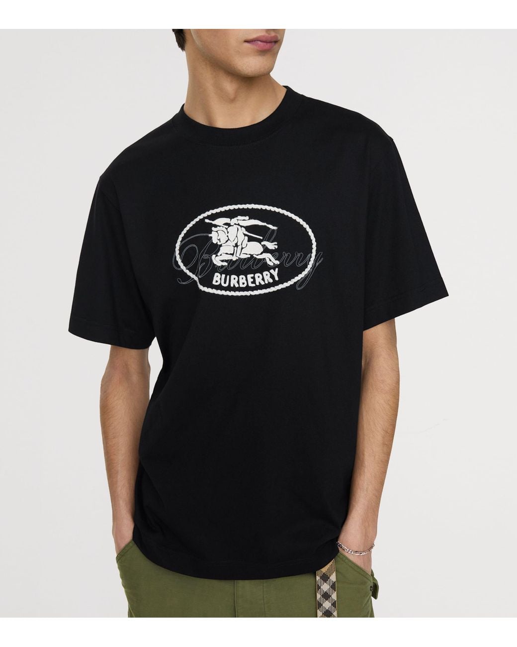 Burberry Black Ekd Stamp T-Shirt for men
