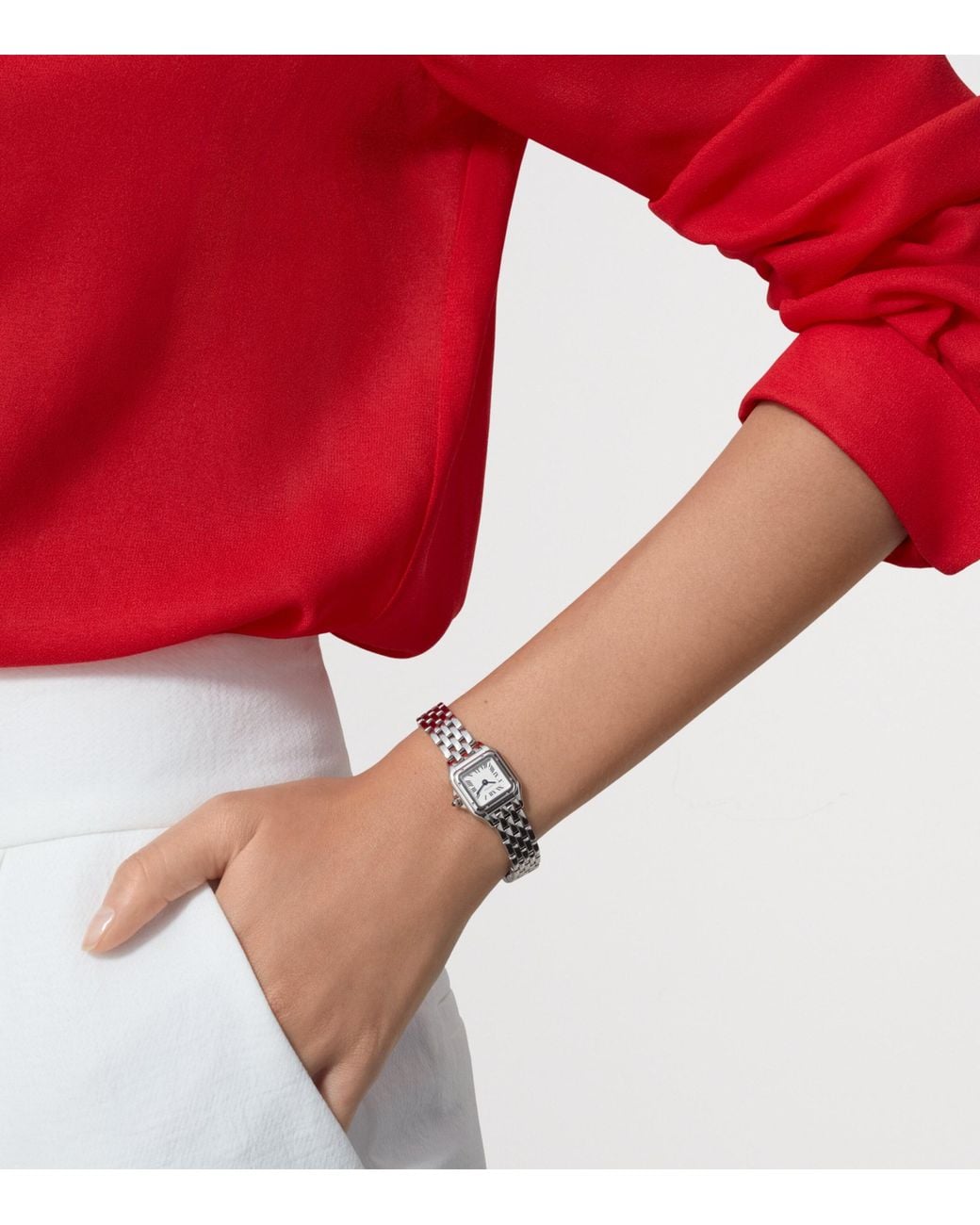 Cartier White Mini Steel Panthère De Watch