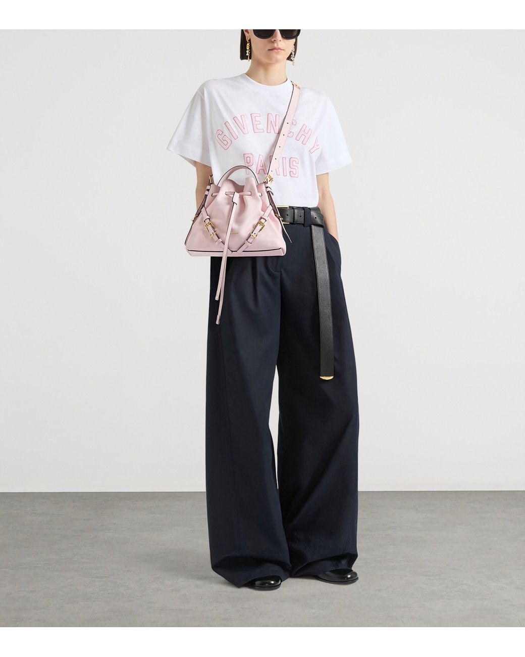 Givenchy Pink Small Leather Voyou Bucket Bag