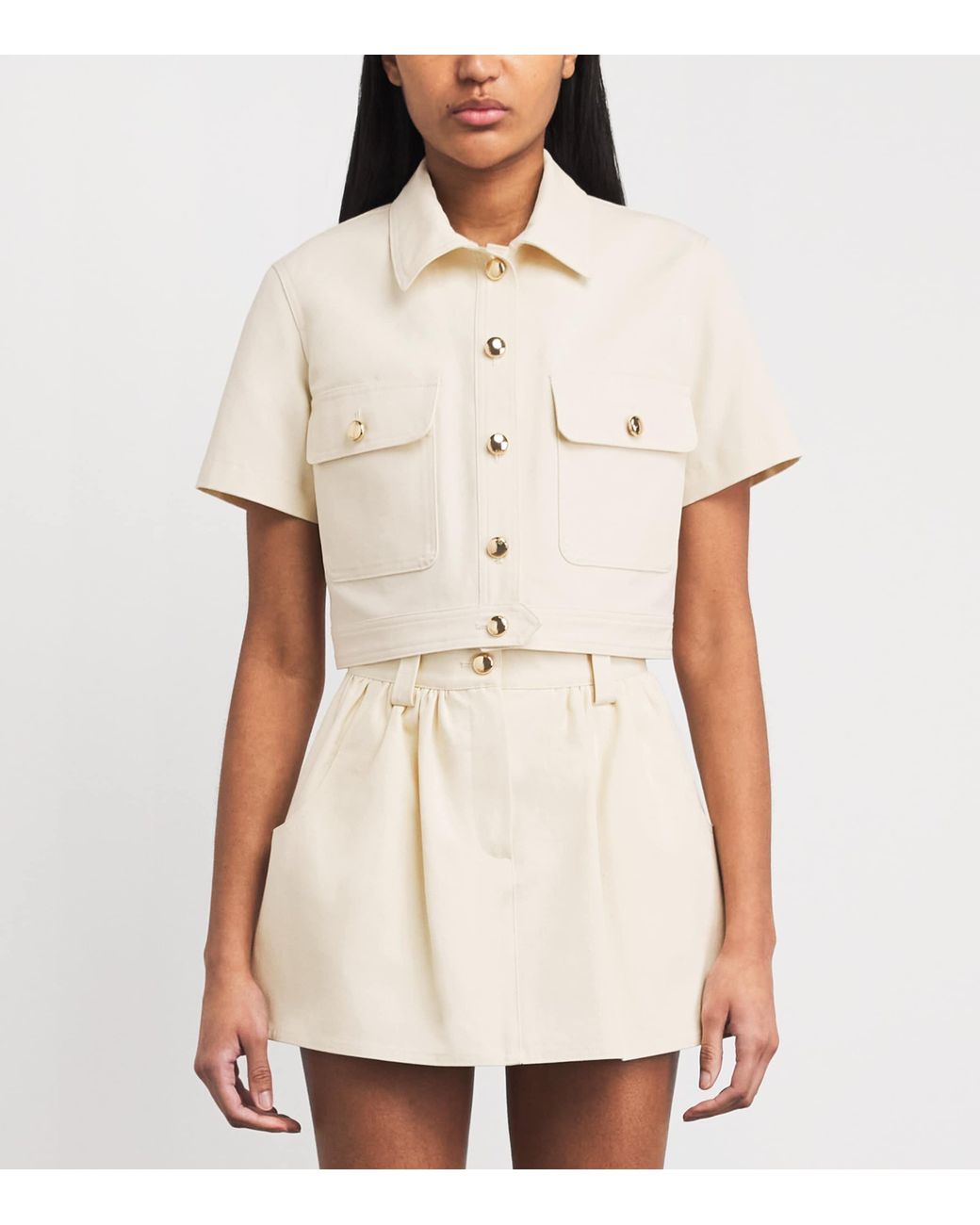 Maje Natural Cotton Cropped Jacket