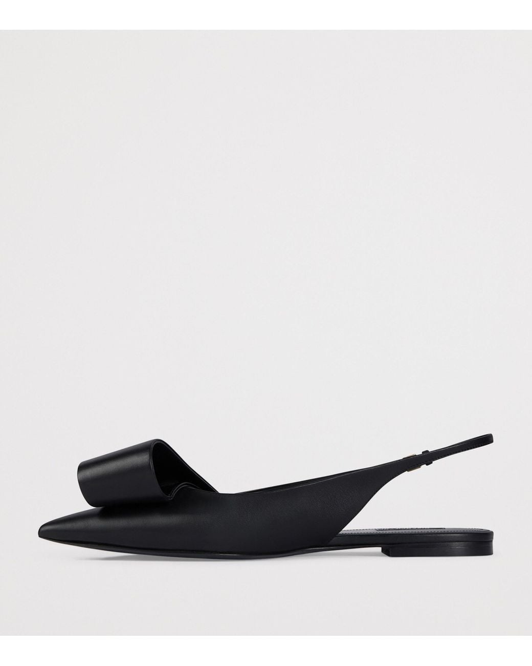 Givenchy Black Leather Twisted Ribbon Slingback Ballet Flats