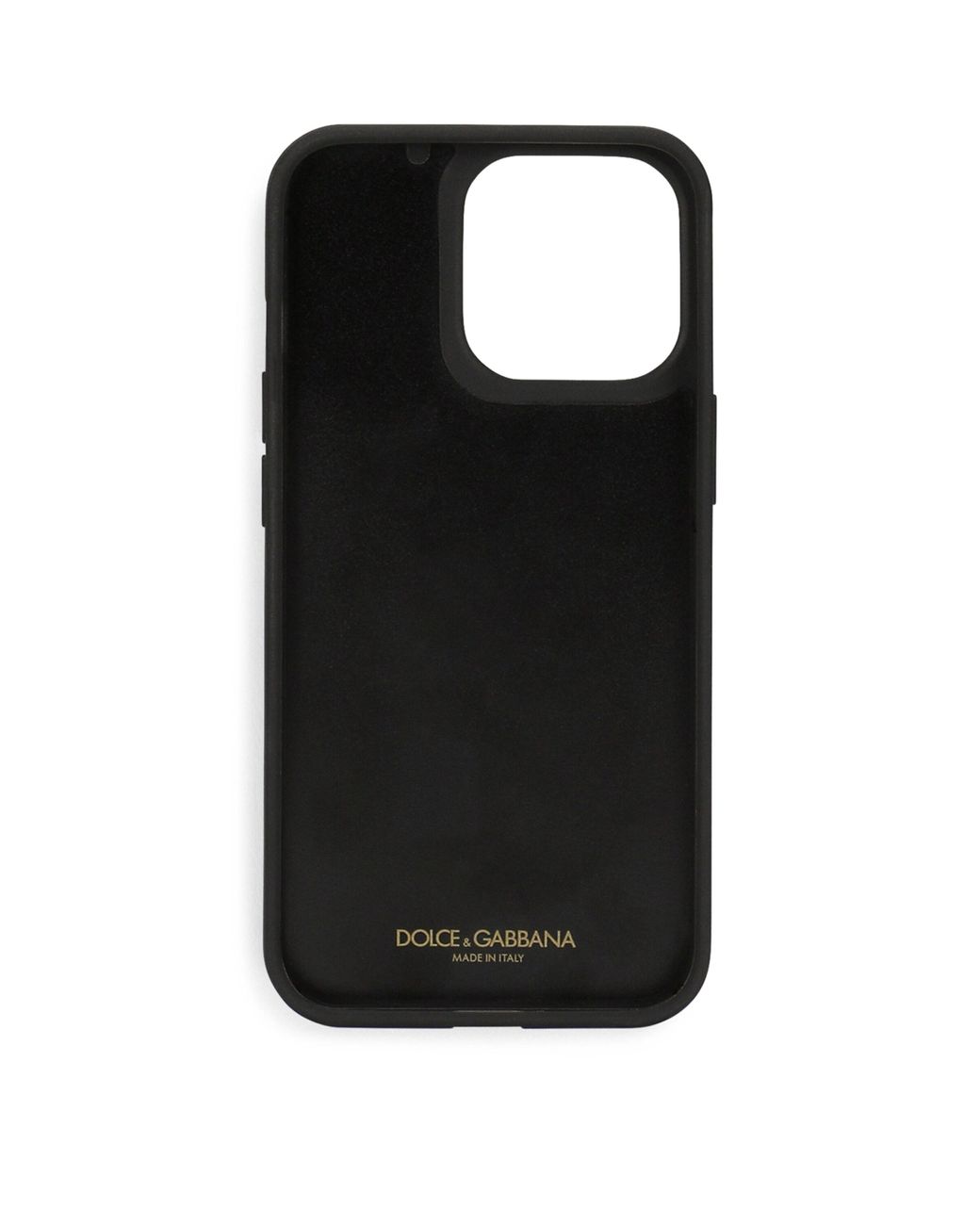 Dolce & Gabbana Calfskin Leopard Print Iphone 14 Pro Case in Black
