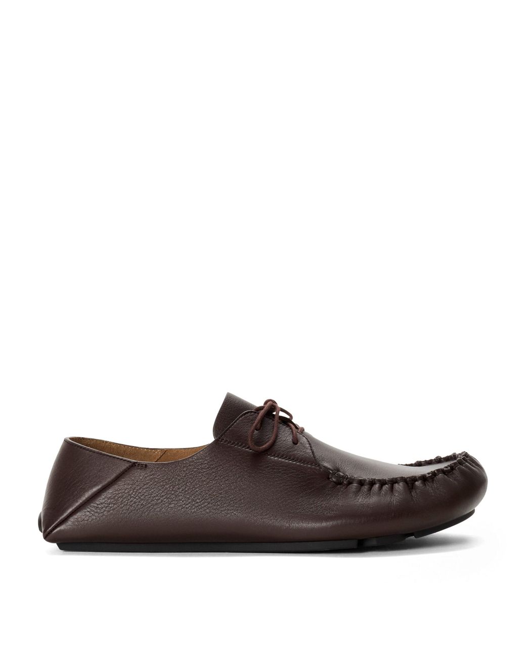 Loewe Brown Leather Rambla Boat Shoes for men