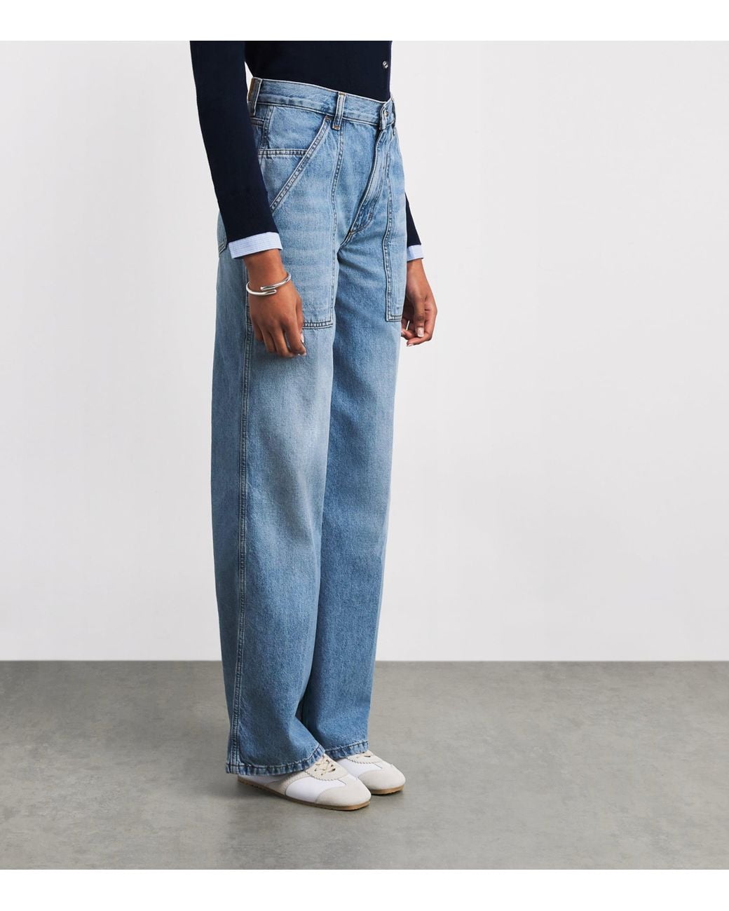 Sandro Blue Wide-Leg Jeans