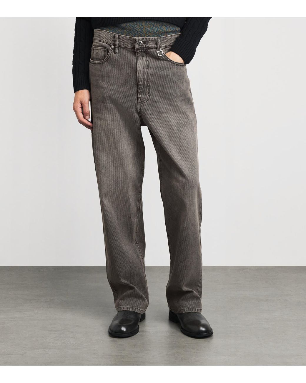 Wooyoungmi Gray Cotton Corduroy Jeans for men