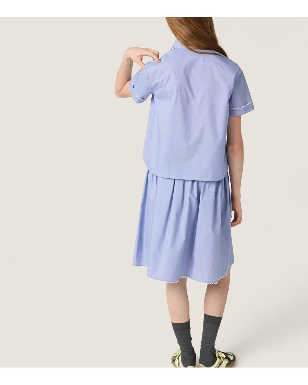 Miu Miu Blue Cotton Gingham Shirt