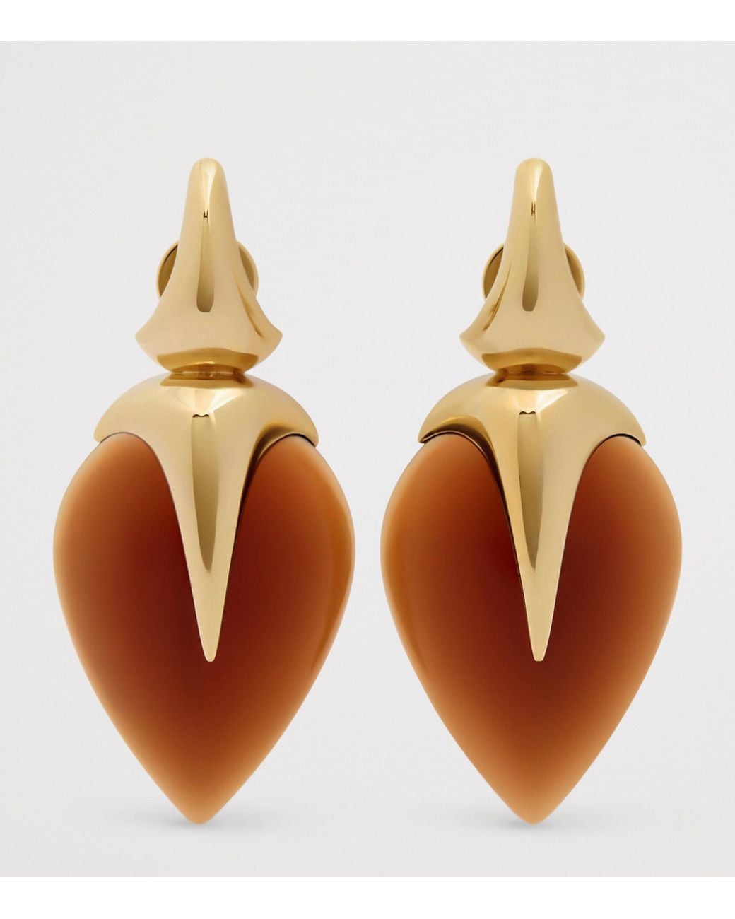 Givenchy Brown Heartwood Stud Earrings