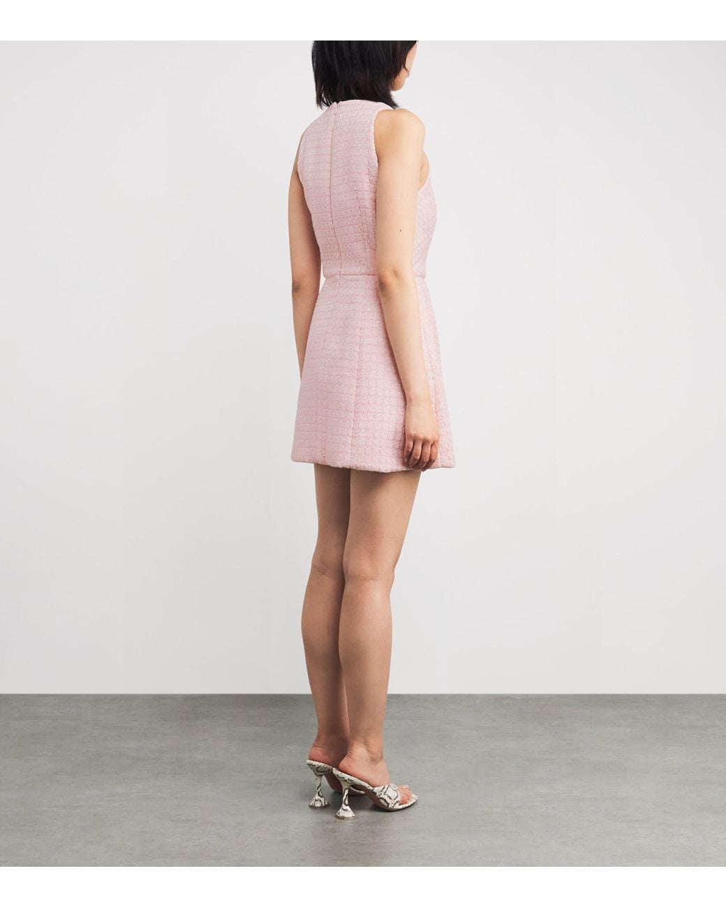 Sandro Pink Tweed Sequinned Mini Dress