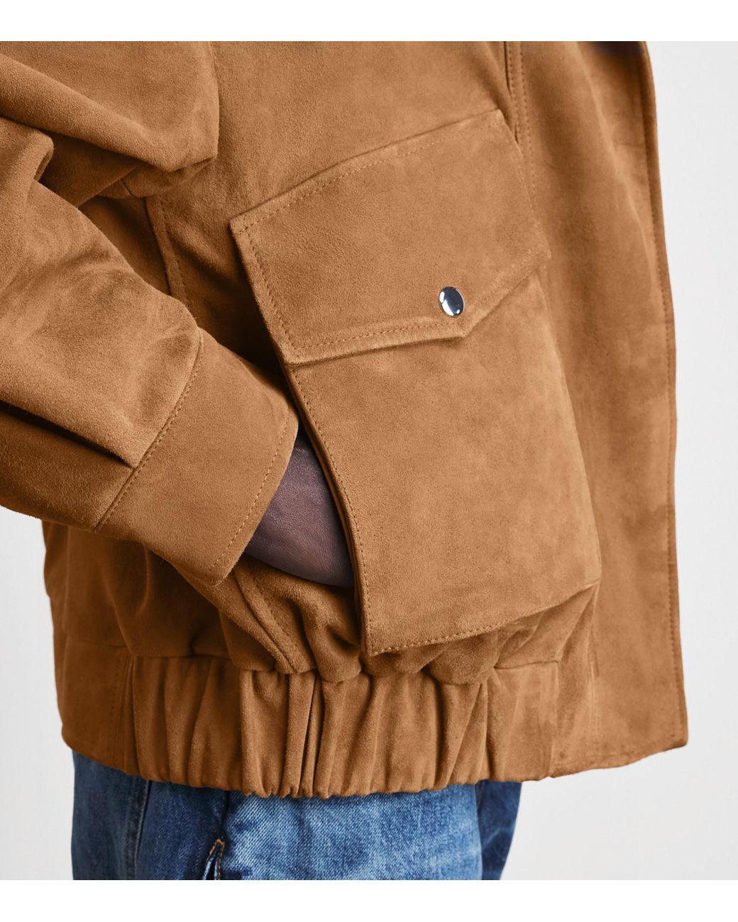 Charoux Brown Suede Tunnel Aviator Jacket