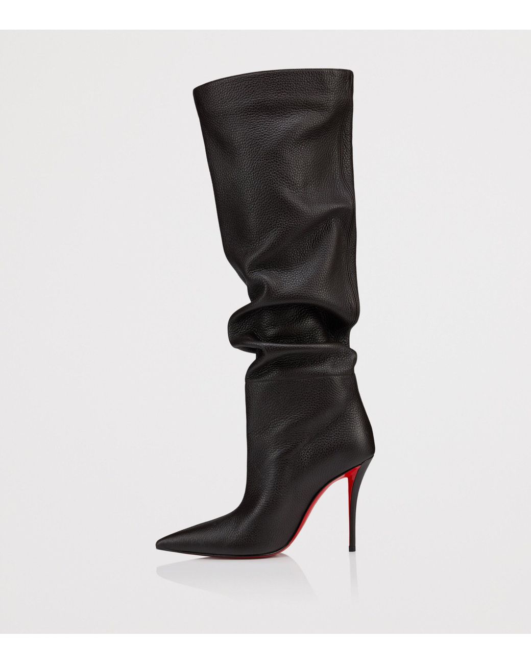 Christian Louboutin Black Zependris 100 Deer Leather Knee-High Boots