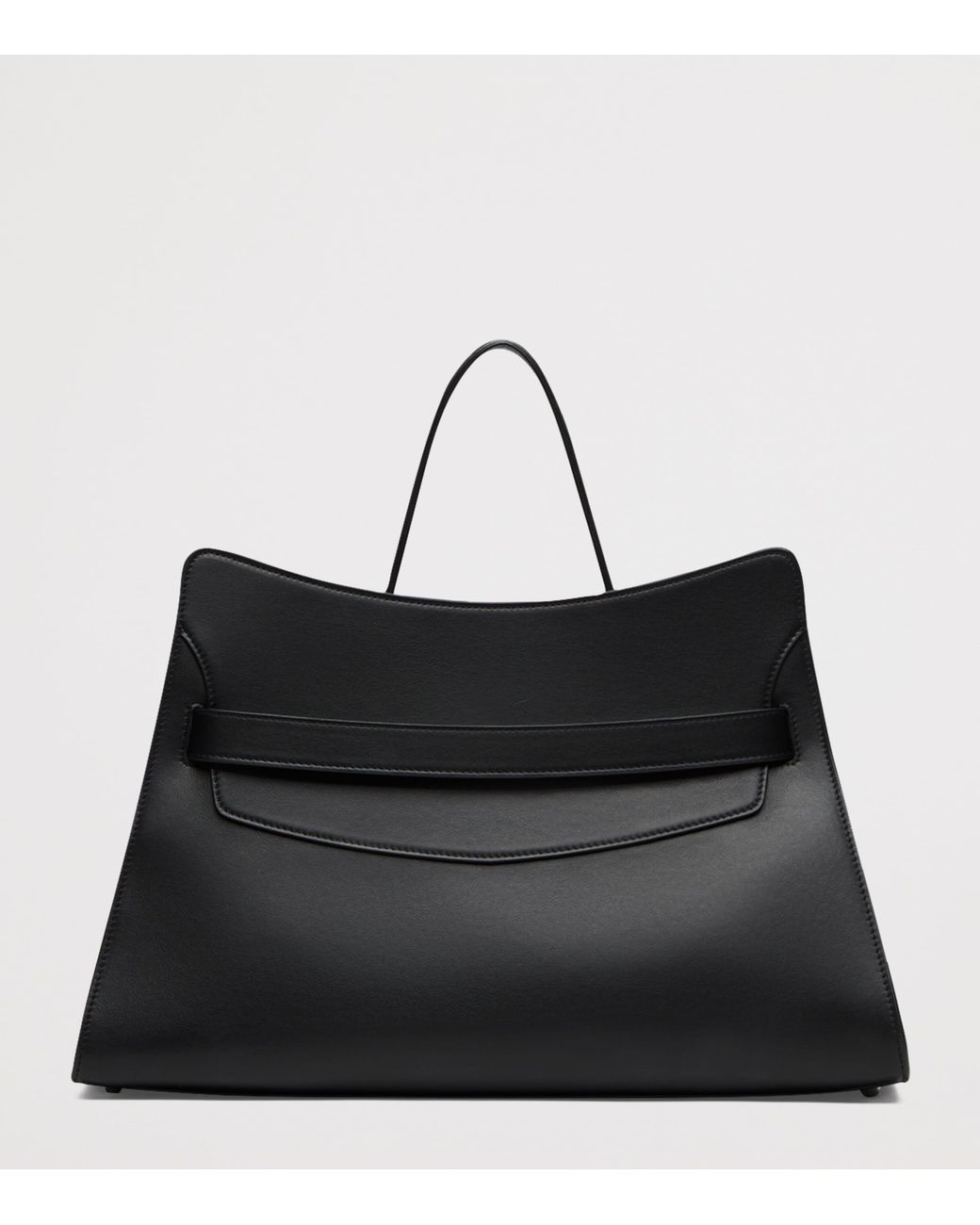 McQueen Black Calfskin Locke Top-Handle Bag