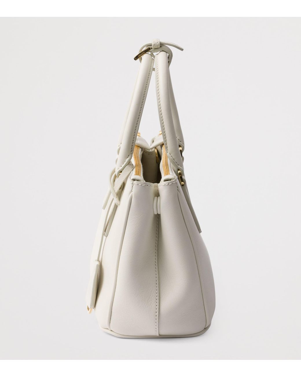 Prada Natural Small Leather Galleria Top-Handle Bag