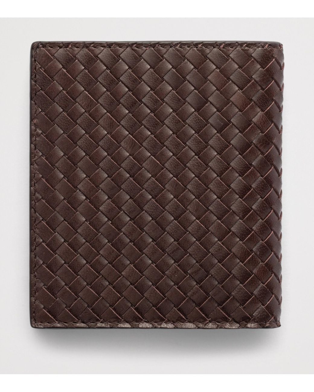 Prada Brown Leather Woven Wallet for men