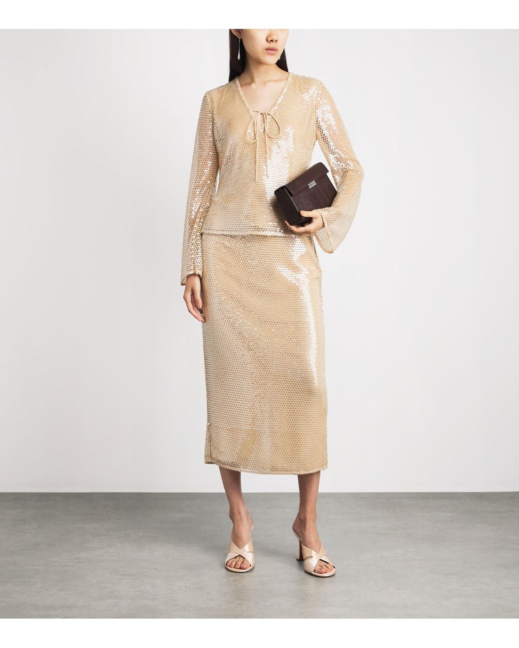 Toccin Natural Sequinned Zuri Blouse