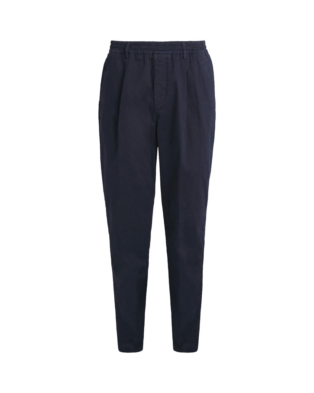 Eleventy Blue Stretch-Cotton Pleated Straight Trousers for men
