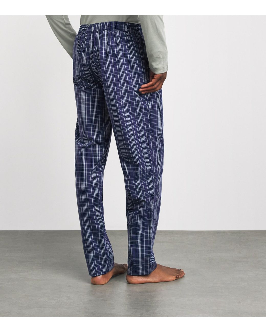 Hanro Blue Cotton Night & Day Pyjama Bottoms for men