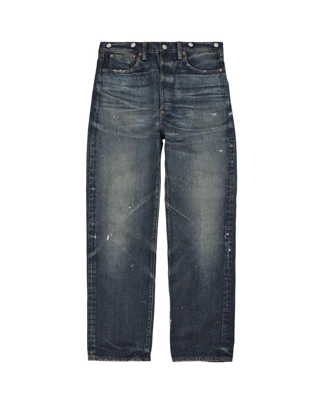Junya Watanabe Blue Distressed Patchwork Straight Jeans for men