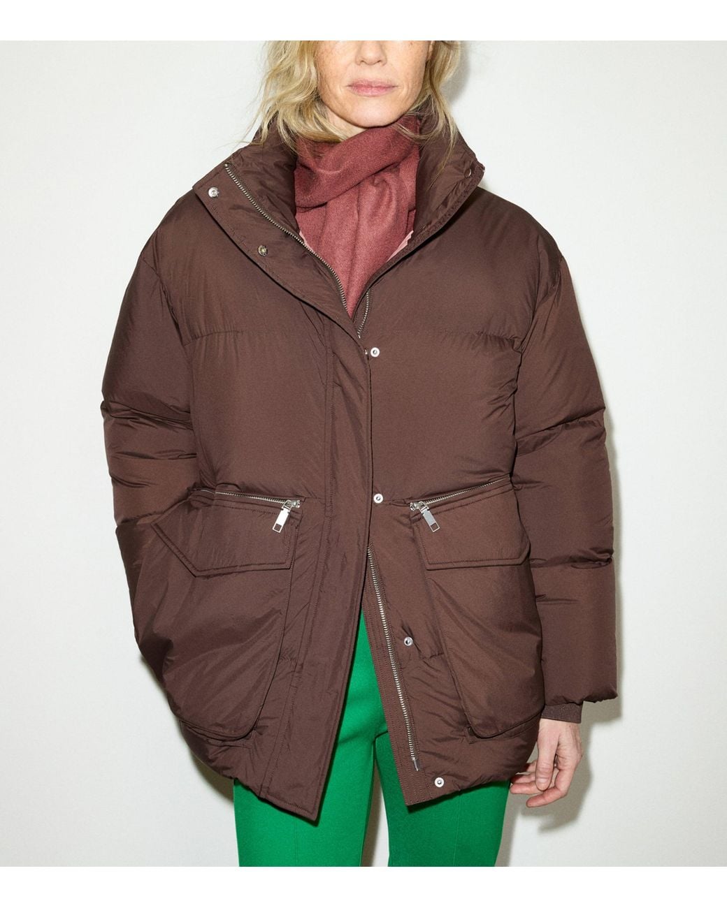 MAX&Co. Brown Quilted Down Jacket