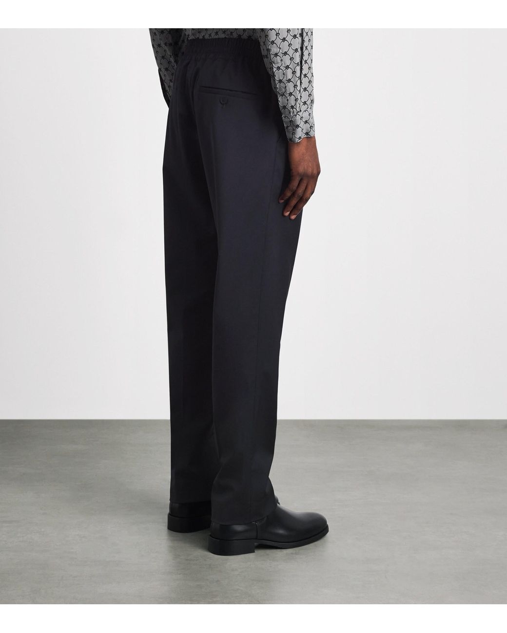 Sandro Blue Wool-Blend Drawstring Trousers for men