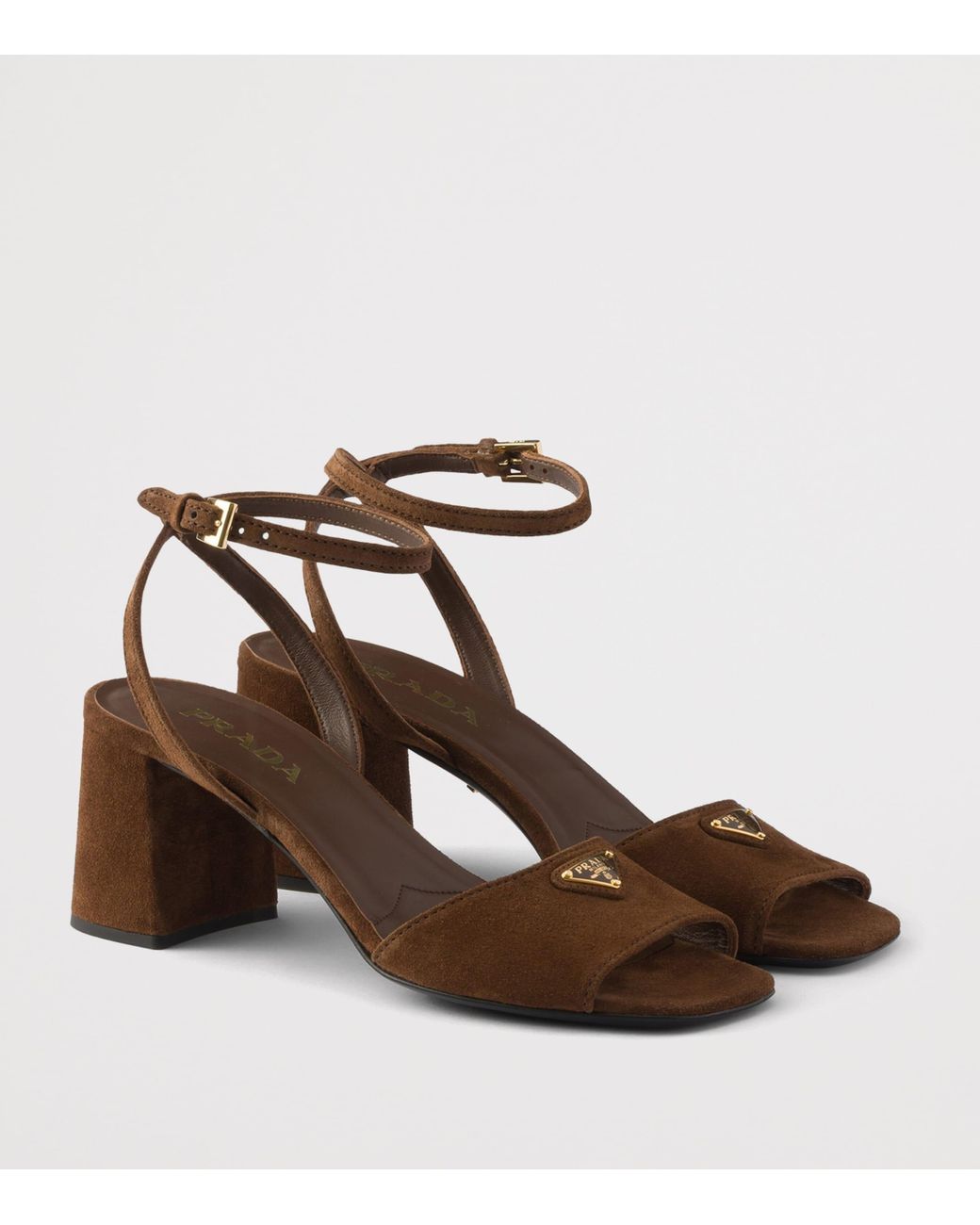 Prada Brown Suede Heeled Sandals 55