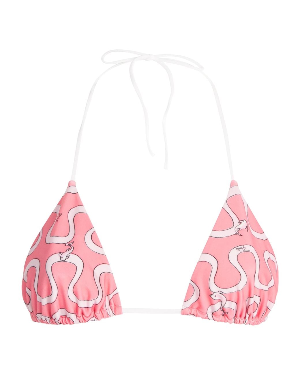 Emilio Pucci Pink Printed Triangle Bikini Top