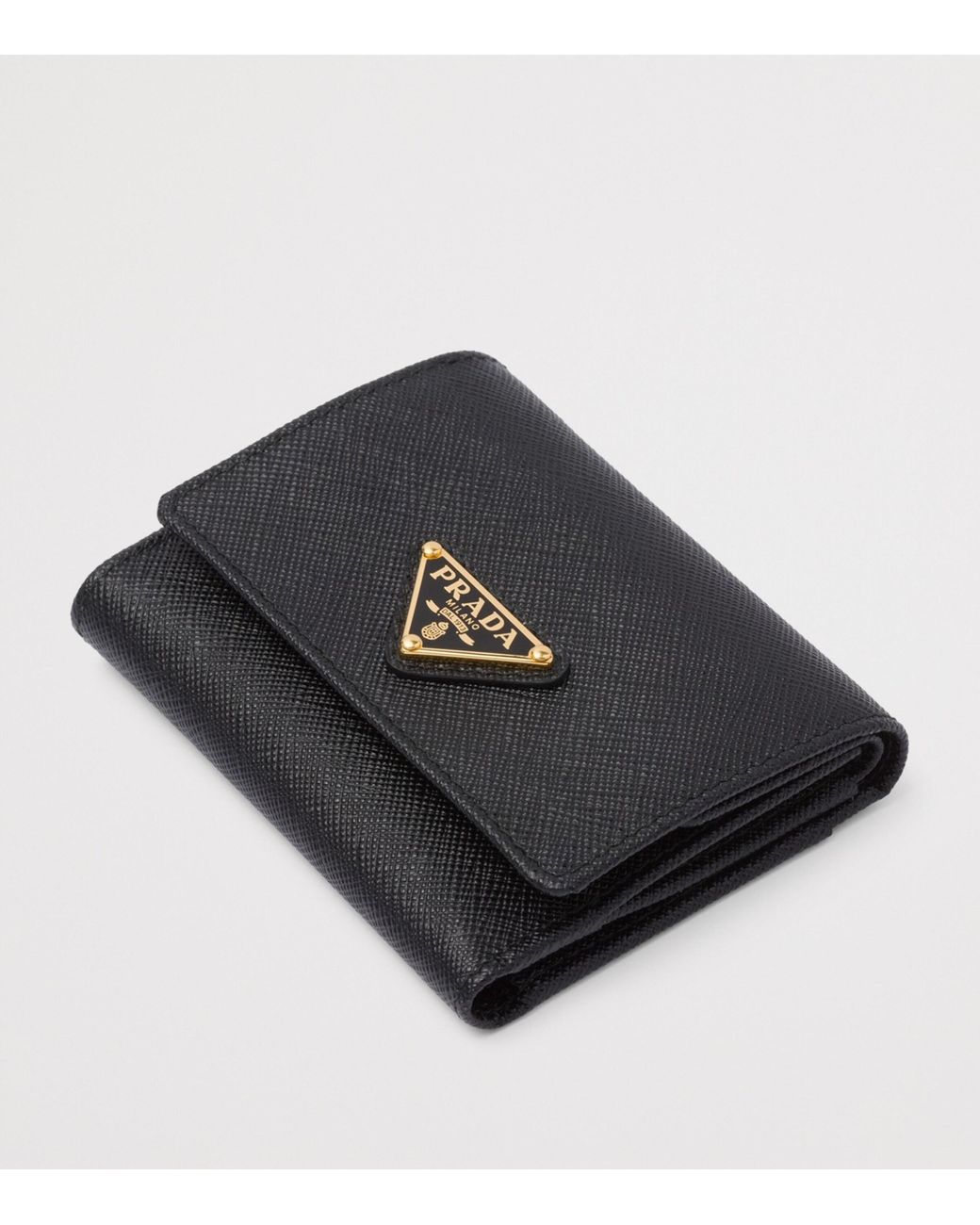 Prada Black Small Saffiano Leather Bifold Wallet