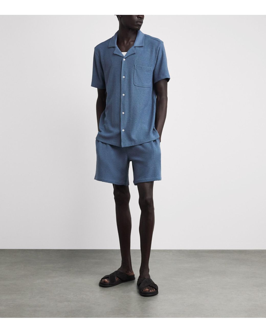 PAIGE Blue Bouclé Oliver Shirt for men