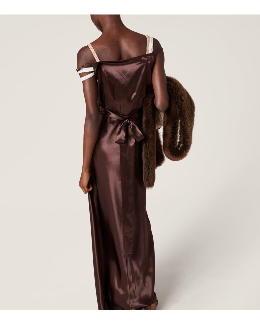 Miu Miu Purple Satin Maxi Dress