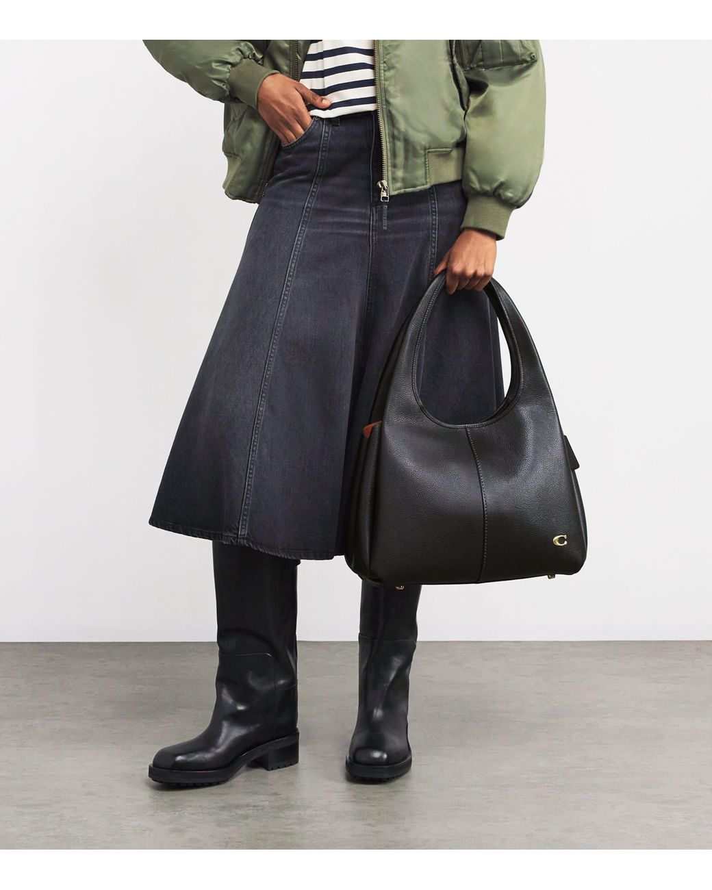 COACH Black Leather Lana Shoulder Bag