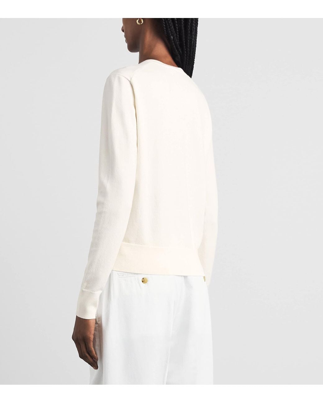 Polo Ralph Lauren White Pima Cotton Polo Pony Cardigan