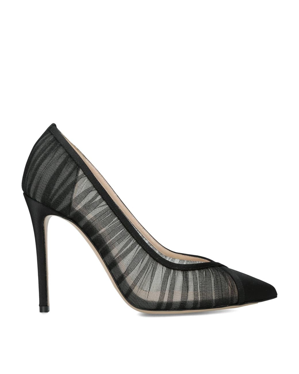 Andrea Wazen Black Mesh Pleated Nora Pumps 105