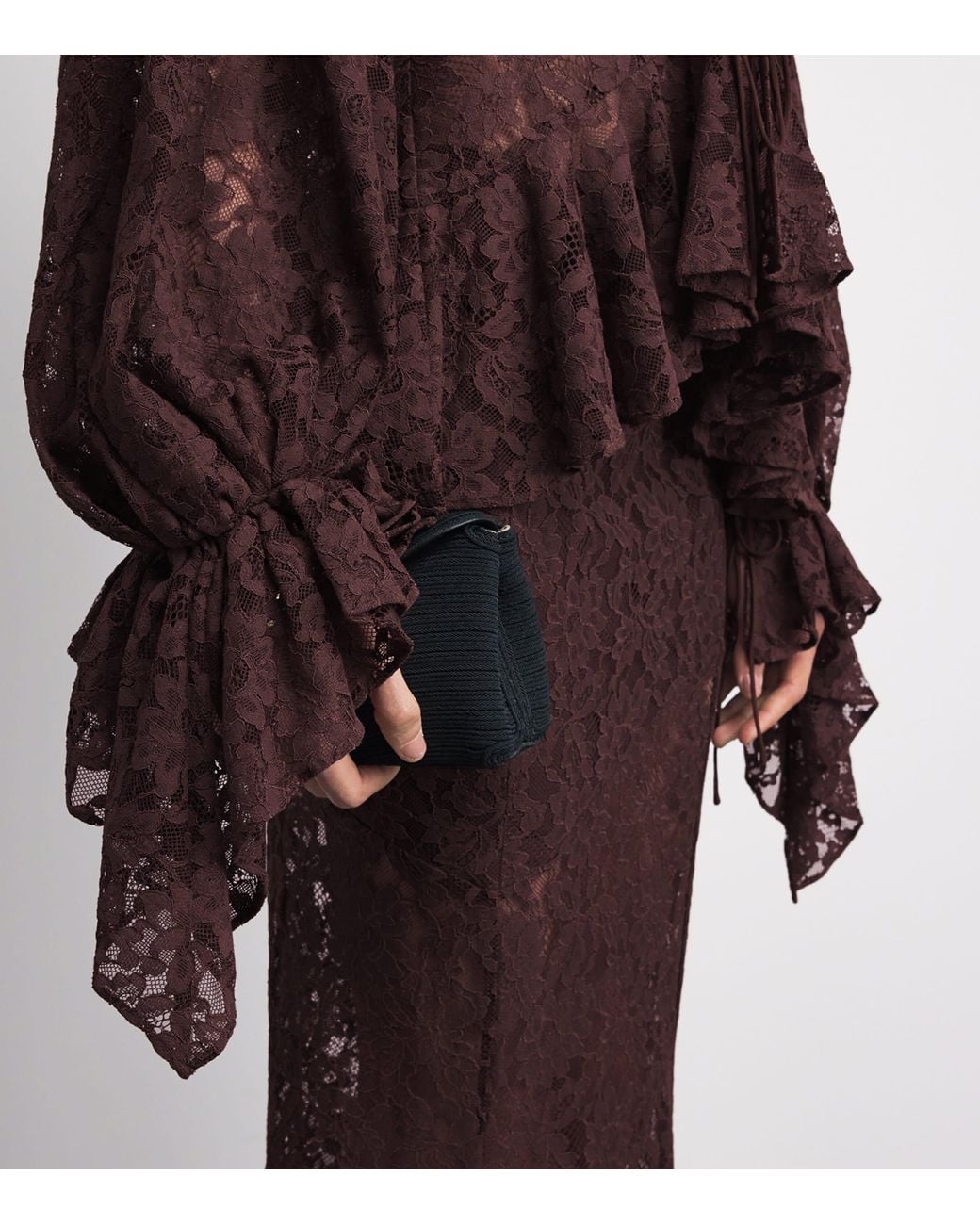 De La Vali Brown Lace Mija Blouse