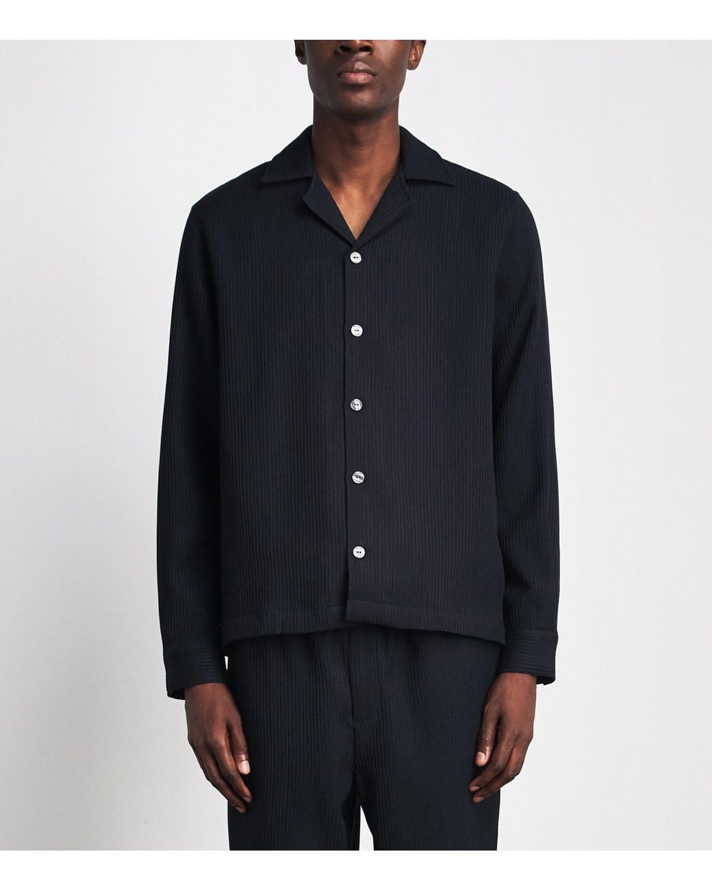 Frescobol Carioca Blue Wool Safra Overshirt for men